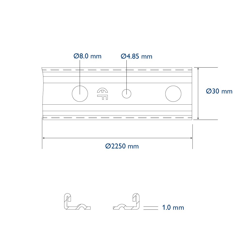 Termination bar 2250x30mm