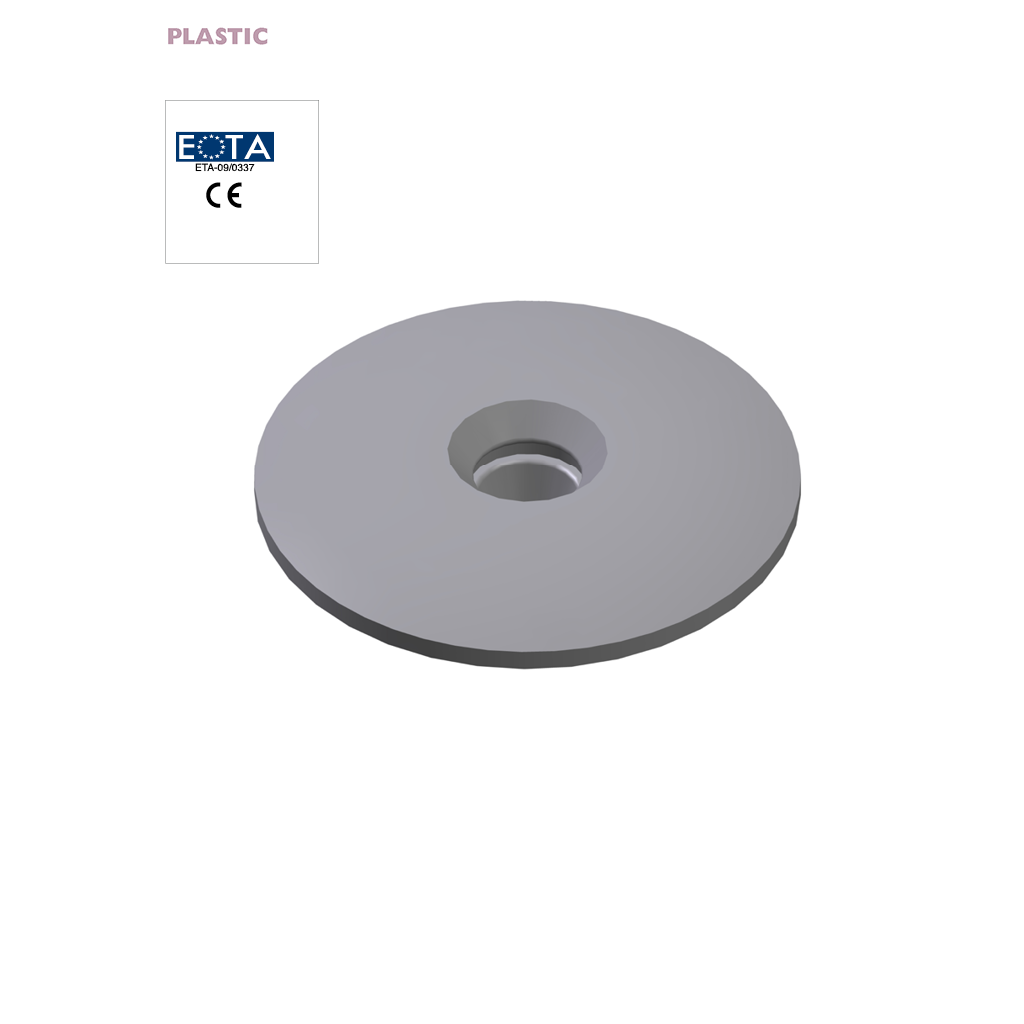 Eurofast plastic deckingplate. Size Ø 51 x 1,2mm. 