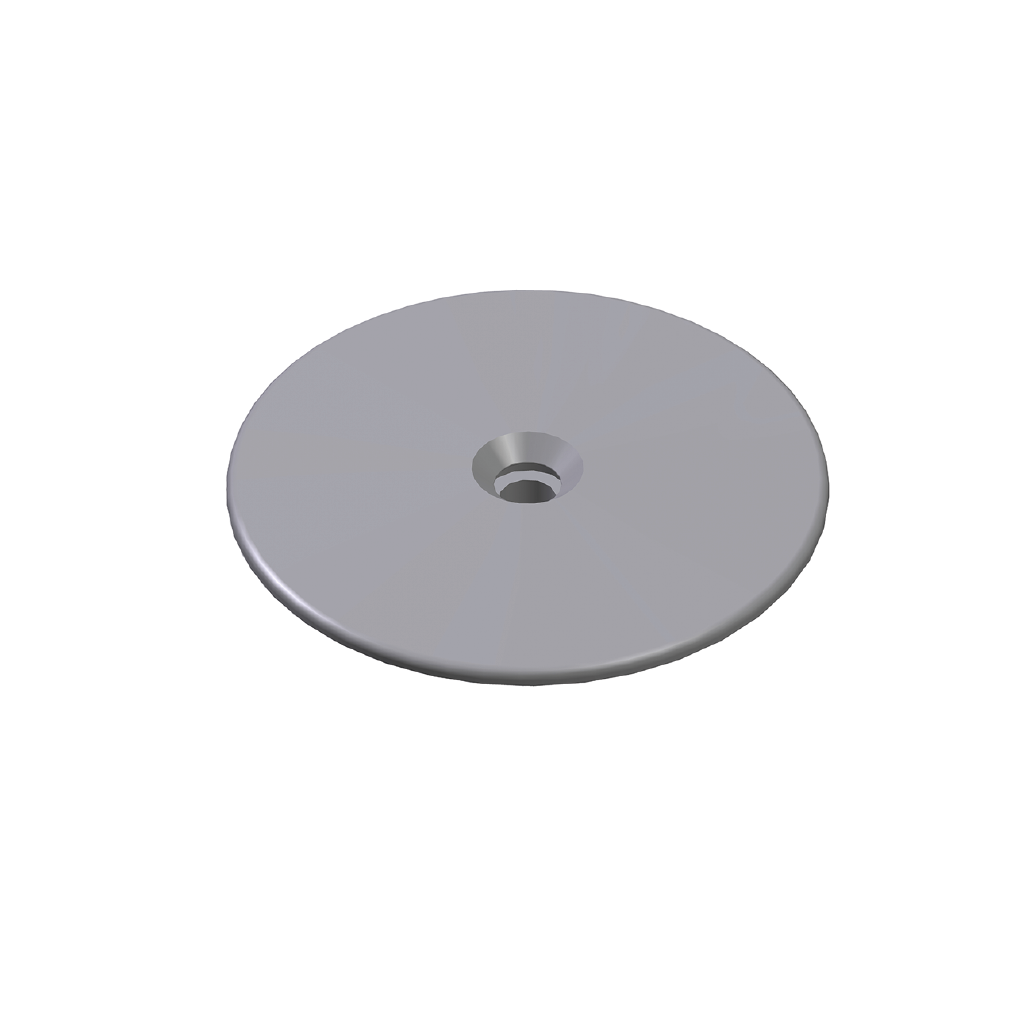 Eurofast plastic deckingplate. Size Ø 73 x 1,2mm. 