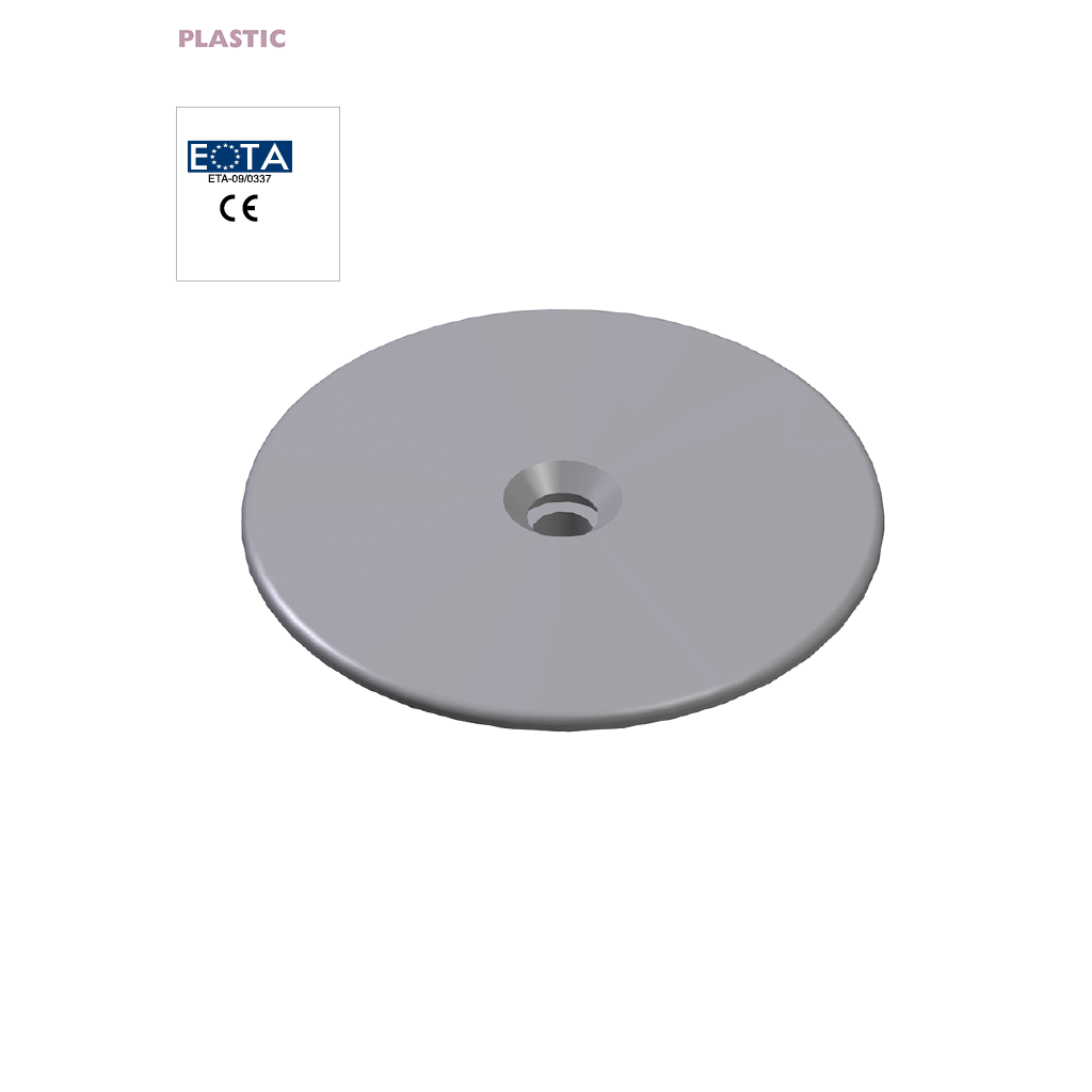 Eurofast plastic deckingplate. Size Ø 73 x 1,2mm. 