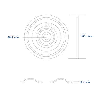 Eurofast aluzinc deckingplate. Size Ø 51 x 0,7mm. 