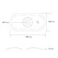 PP 82x40mm hole 7,0mm high recess